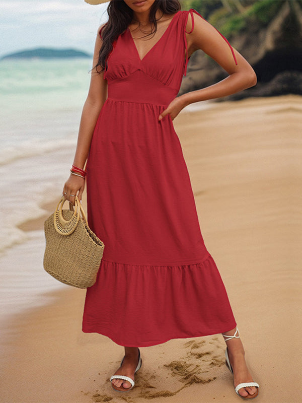 Elegant resort style backless dress BLUE ZONE PLANET