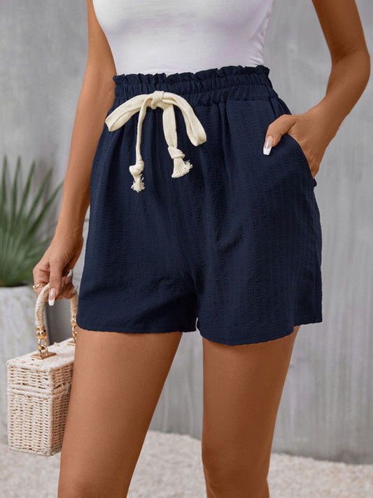 Blue Zone Planet |  elastic waist tie shorts BLUE ZONE PLANET