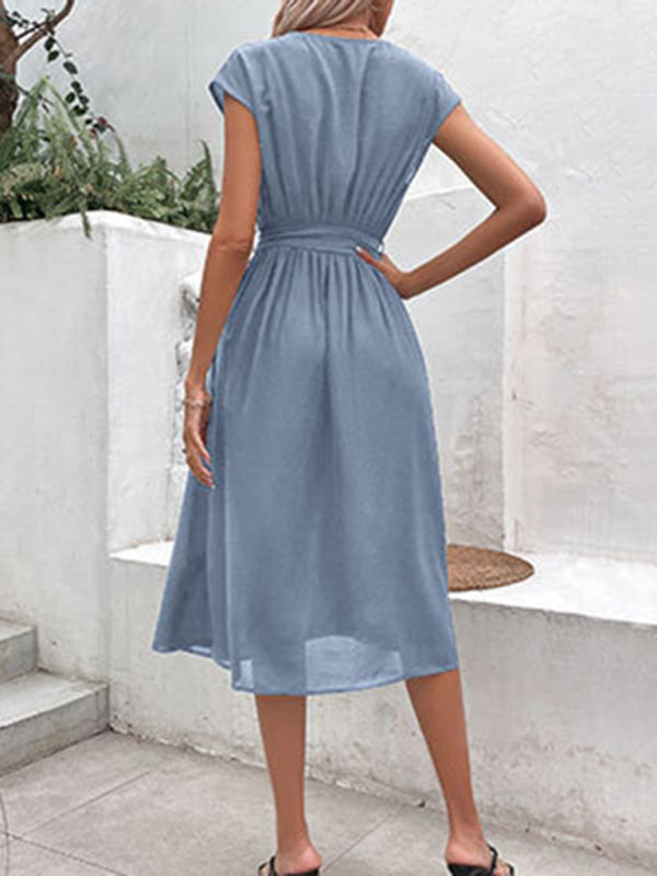 style strappy v-neck black dress BLUE ZONE PLANET