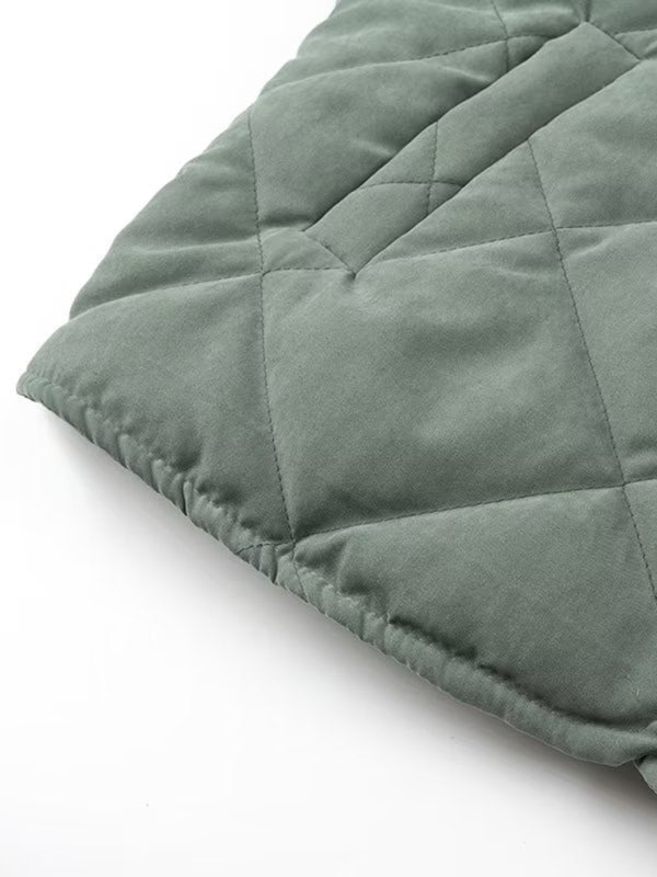 diamond lattice stand collar cotton coat kakaclo