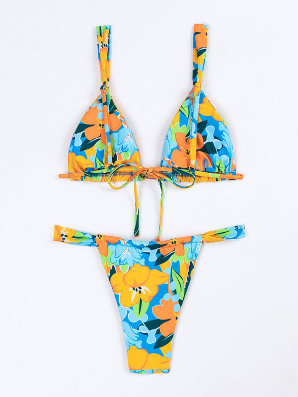 Blue Zone Planet | Vacation Strap Floral Print Split Bikini BLUE ZONE PLANET