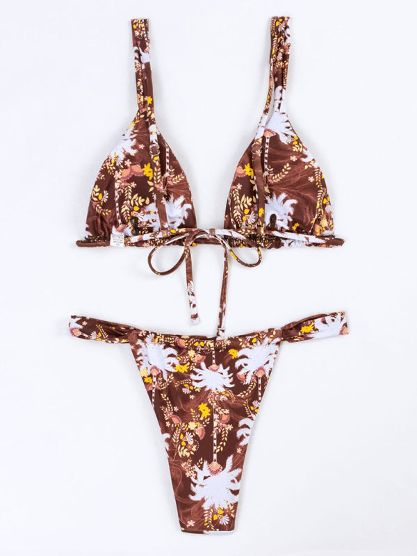 Blue Zone Planet | Vacation Strap Floral Print Split Bikini BLUE ZONE PLANET