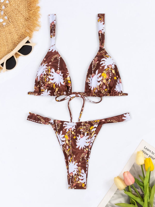 Blue Zone Planet | Vacation Strap Floral Print Split Bikini BLUE ZONE PLANET
