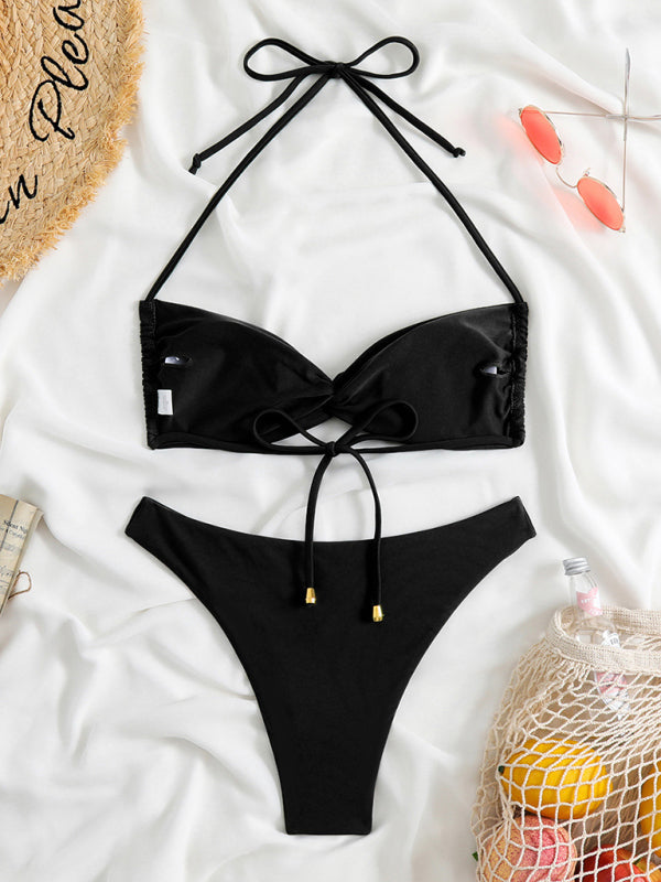 Blue Zone Planet |  adjustable strap leopard print bikini two-piece set BLUE ZONE PLANET