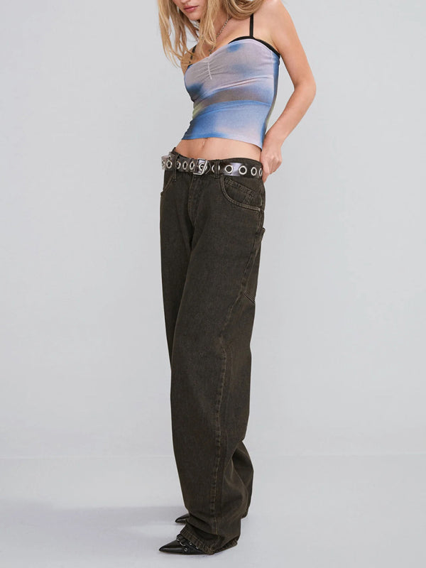 Blue Zone Planet | Camisole mesh printed tube top lace tube top Y2k hot girl top BLUE ZONE PLANET