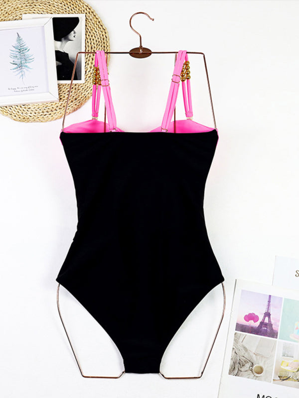 Zara's Color Block Swimsuit and Wrap Skirt Set kakaclo