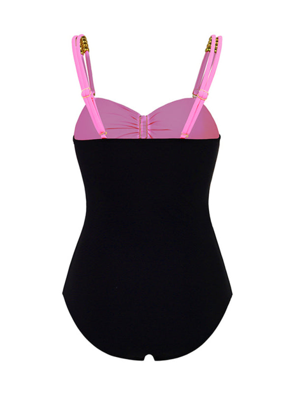 Zara's Color Block Swimsuit and Wrap Skirt Set kakaclo