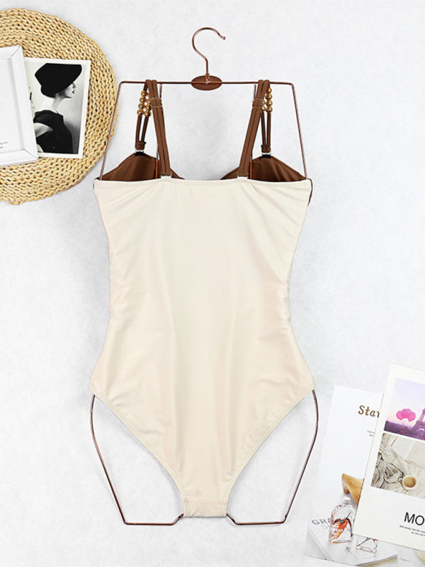 Zara's Color Block Swimsuit and Wrap Skirt Set kakaclo