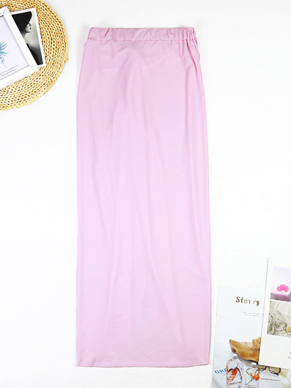 Zara's Color Block Swimsuit and Wrap Skirt Set kakaclo