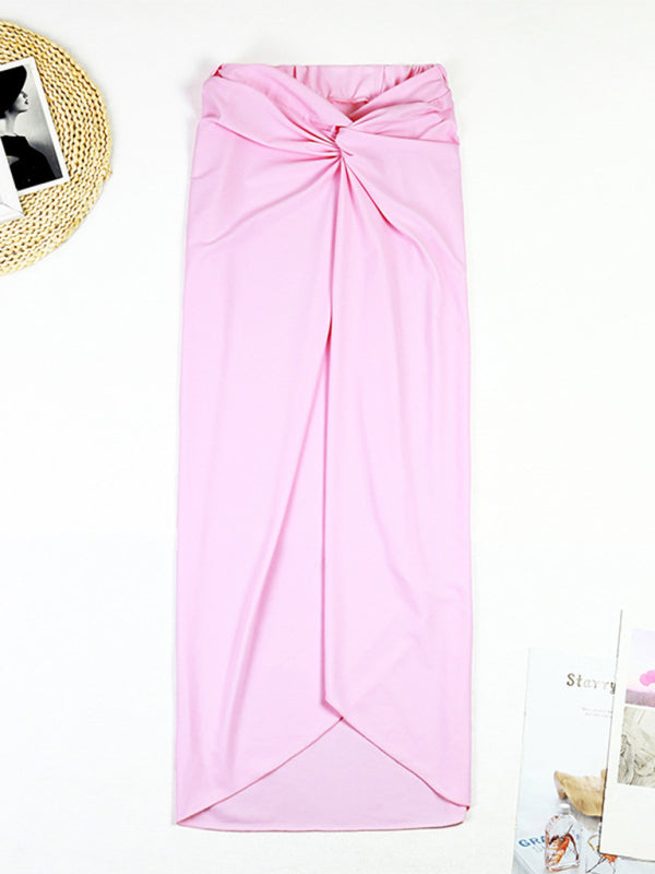 Zara's Color Block Swimsuit and Wrap Skirt Set kakaclo