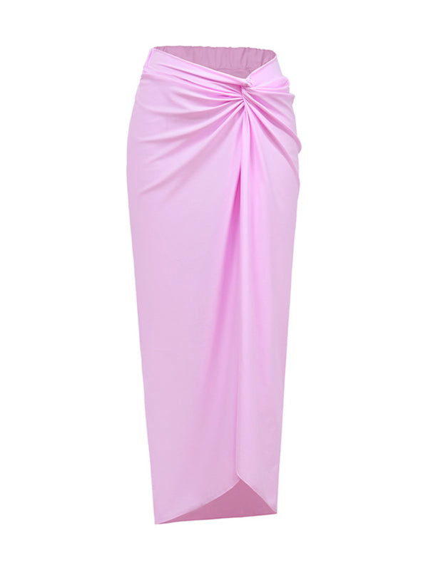 Zara's Color Block Swimsuit and Wrap Skirt Set kakaclo