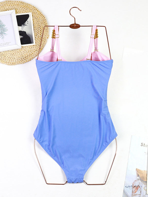 Zara's Color Block Swimsuit and Wrap Skirt Set kakaclo
