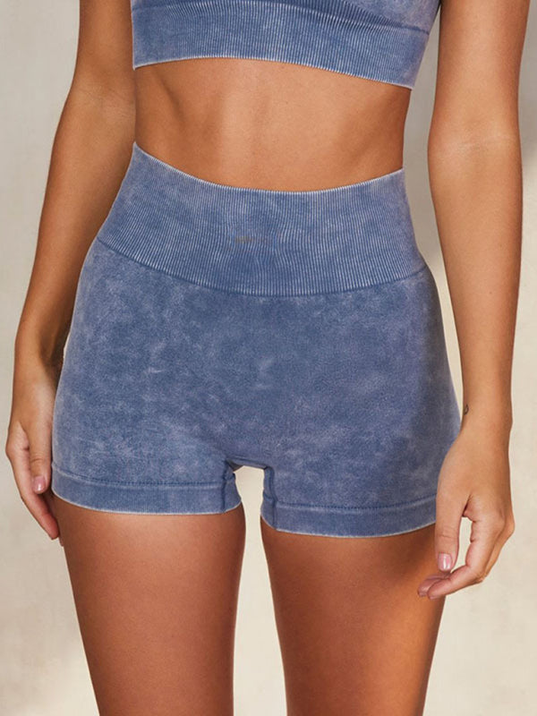 multi-color yoga sports short-sleeved shorts set BLUE ZONE PLANET