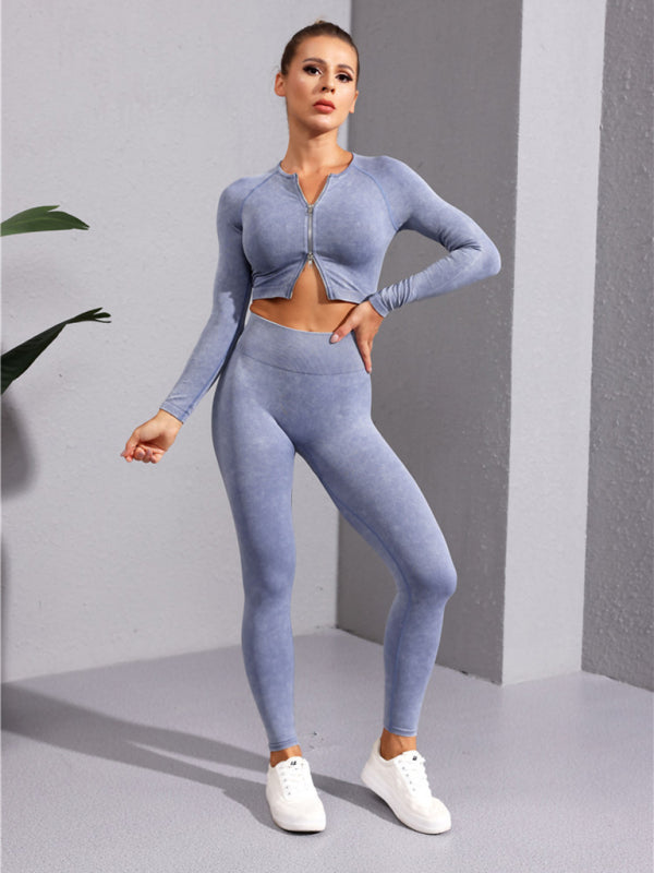 Blue Zone Planet | multi-color fitness long-sleeved yoga long-sleeved zipper jacket BLUE ZONE PLANET