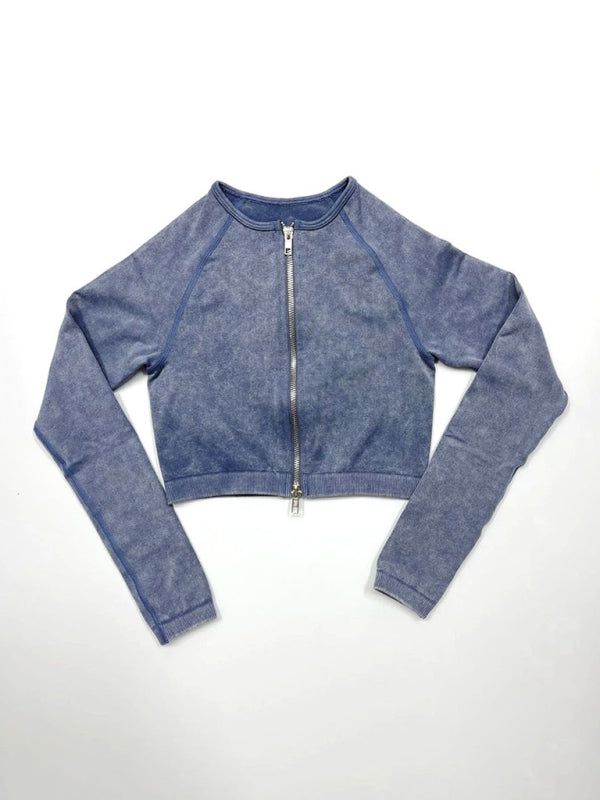 Blue Zone Planet | multi-color fitness long-sleeved yoga long-sleeved zipper jacket BLUE ZONE PLANET