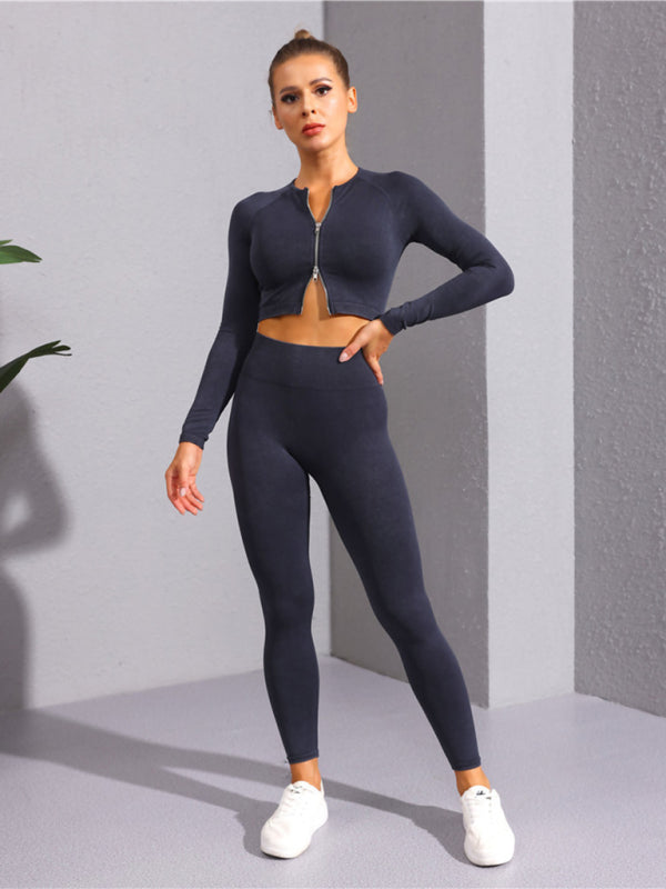 Blue Zone Planet | multi-color fitness long-sleeved yoga long-sleeved zipper jacket BLUE ZONE PLANET