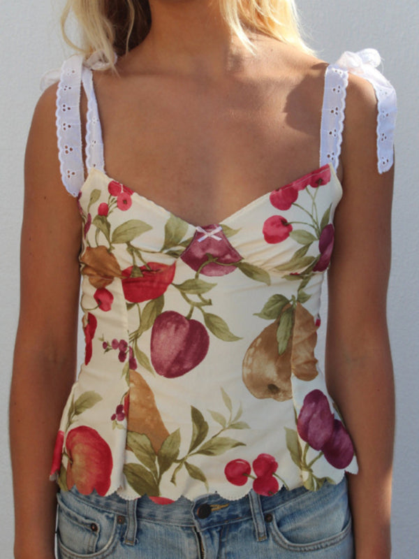 Blue Zone Planet | Bohemian Printed Cami V Neck Tank Top BLUE ZONE PLANET