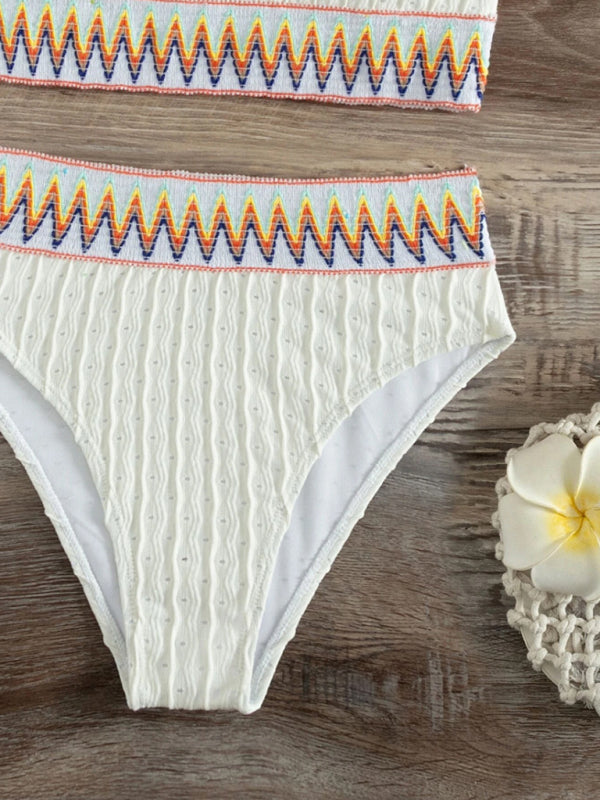 Blue Zone Planet | split high waist slanted shoulder bikini BLUE ZONE PLANET