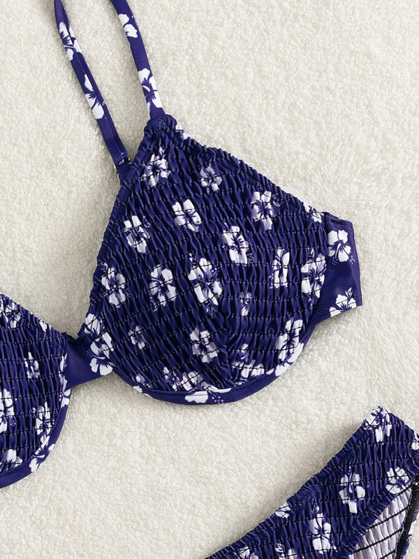 Blue Zone Planet |  Daisy's Delight Underwire Push-Up Floral Bikini BLUE ZONE PLANET