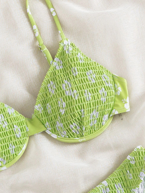 Blue Zone Planet |  Daisy's Delight Underwire Push-Up Floral Bikini BLUE ZONE PLANET