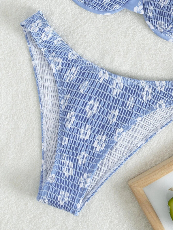 Blue Zone Planet |  Daisy's Delight Underwire Push-Up Floral Bikini BLUE ZONE PLANET