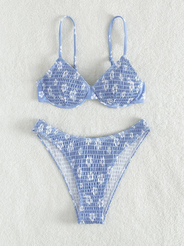 Blue Zone Planet |  Daisy's Delight Underwire Push-Up Floral Bikini BLUE ZONE PLANET