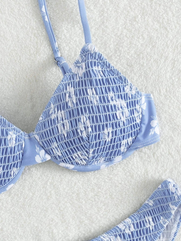 Blue Zone Planet |  Daisy's Delight Underwire Push-Up Floral Bikini BLUE ZONE PLANET