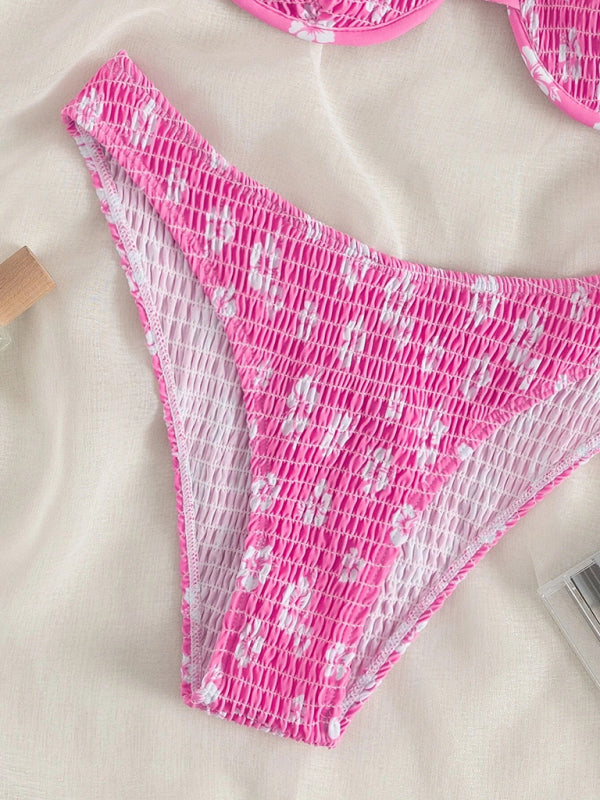 Blue Zone Planet |  Daisy's Delight Underwire Push-Up Floral Bikini BLUE ZONE PLANET