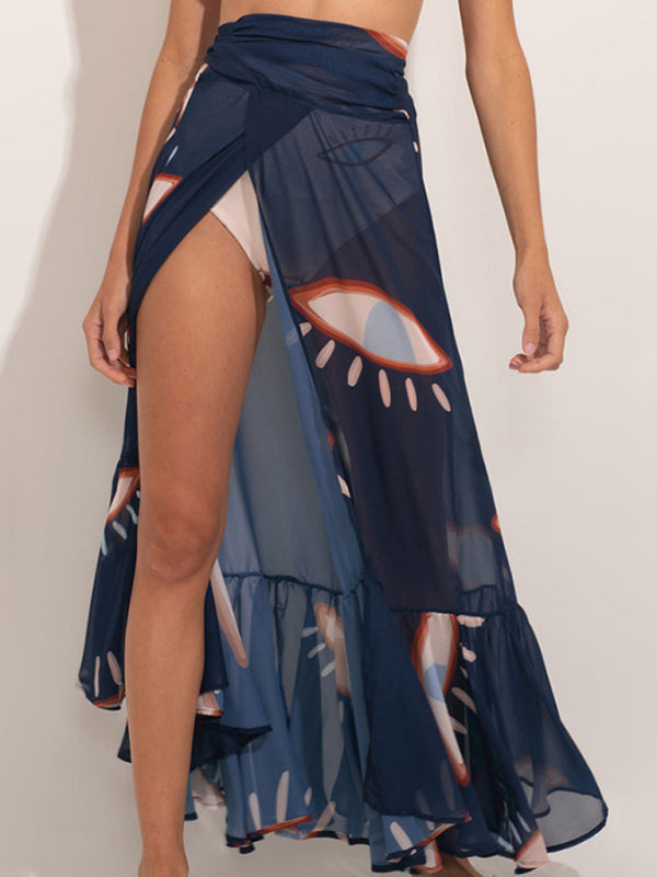Blue Zone Planet | Vacation eye print beach skirt BLUE ZONE PLANET