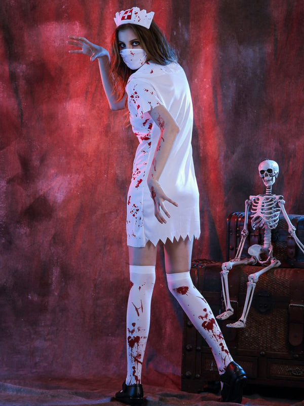Blue Zone Planet | Halloween Costume Halloween Horror Bloody Nurse Costume kakaclo