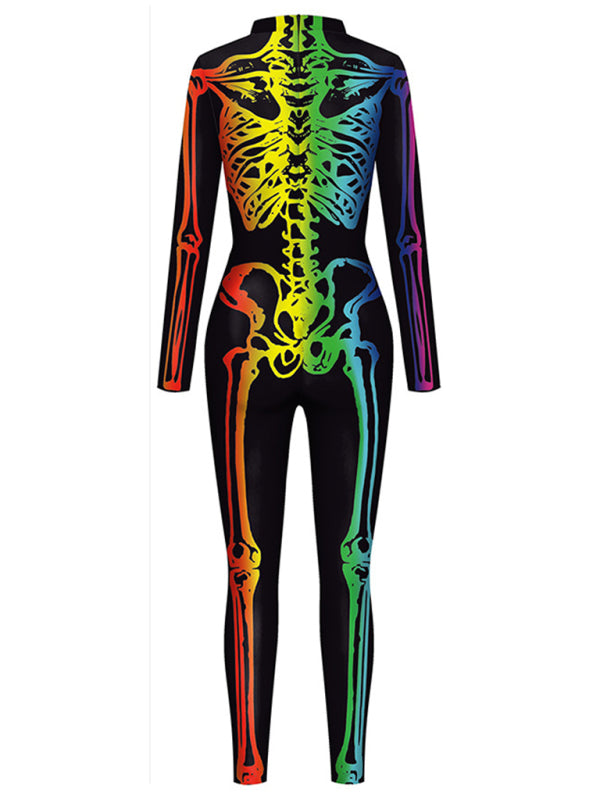 Blue Zone Planet |  Halloween New Product Colorful Human Skeleton Print Carnival Cosplay One Piece kakaclo