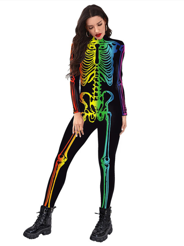 Blue Zone Planet | Halloween New Product Colorful Human Skeleton Print Carnival Cosplay One Piece kakaclo