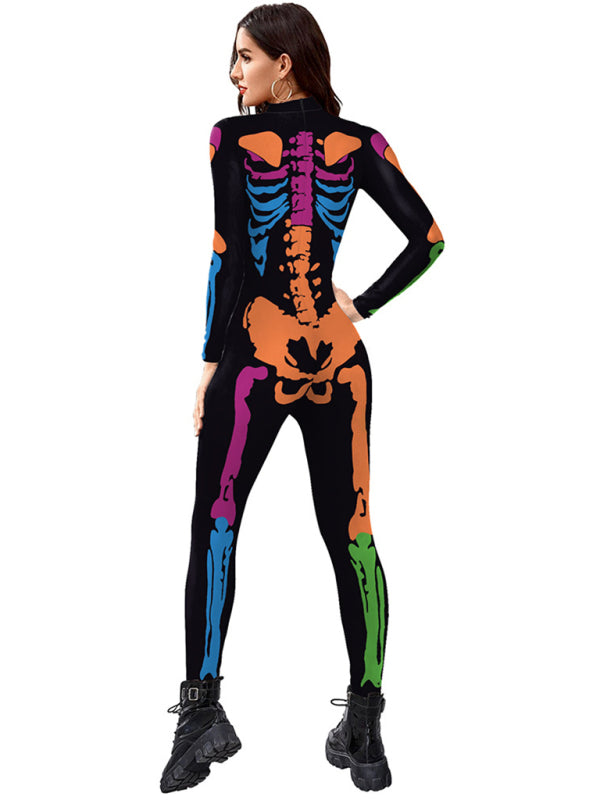 Blue Zone Planet | Halloween New Product Colorful Human Skeleton Print Carnival Cosplay One Piece kakaclo