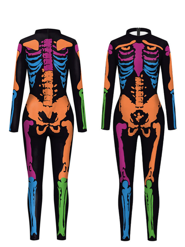 Blue Zone Planet |  Halloween New Product Colorful Human Skeleton Print Carnival Cosplay One Piece kakaclo