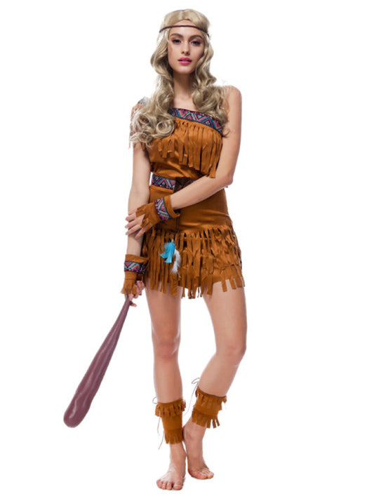 Blue Zone Planet |  Halloween Indian Native Forest Hunter Costume kakaclo