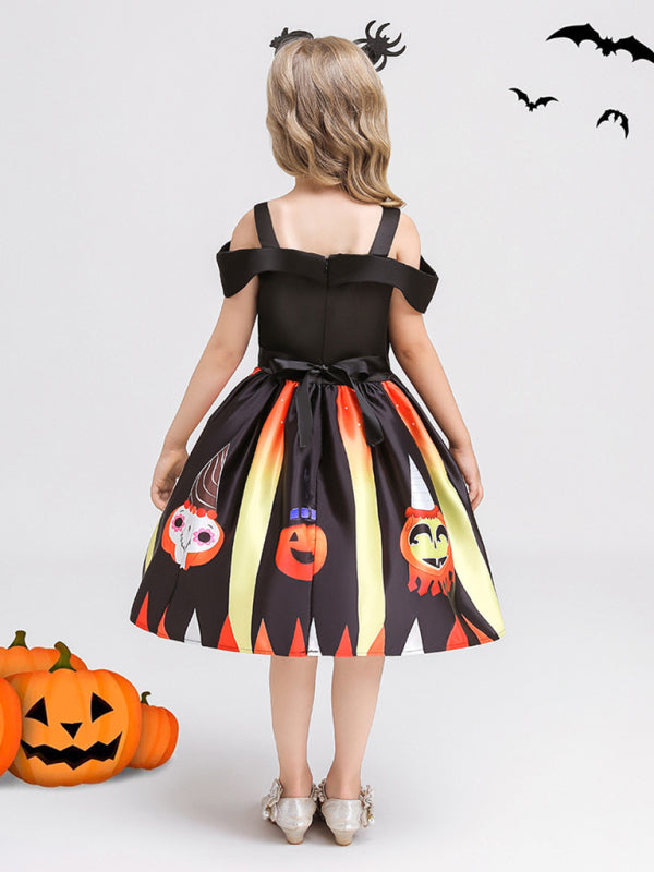 Blue Zone Planet | Halloween children's clothing, girls cosplay witch pumpkin performance dress princess dress kakaclo