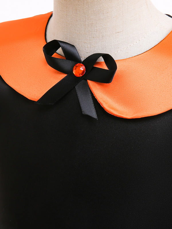 Blue Zone Planet | Halloween children's clothing, girls cosplay witch pumpkin performance dress princess dress kakaclo