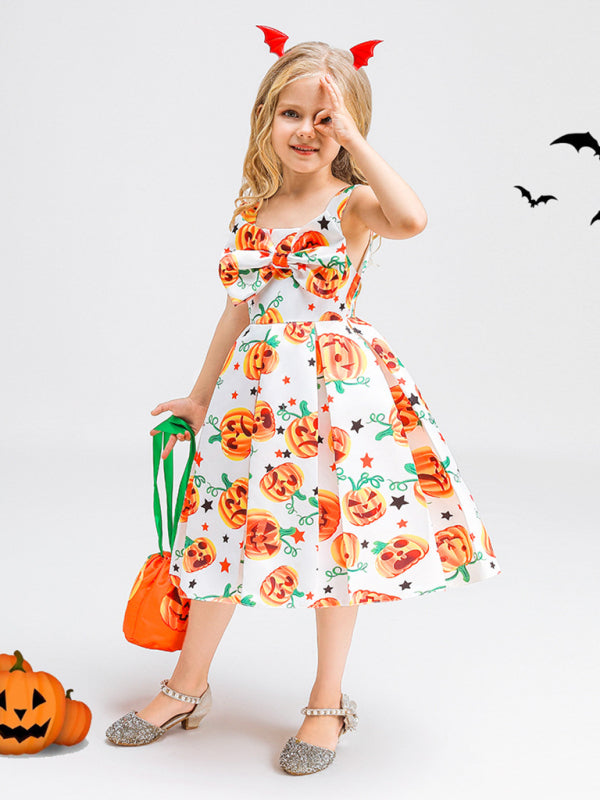 Blue Zone Planet | Halloween children's clothing, girls cosplay witch pumpkin performance dress princess dress kakaclo