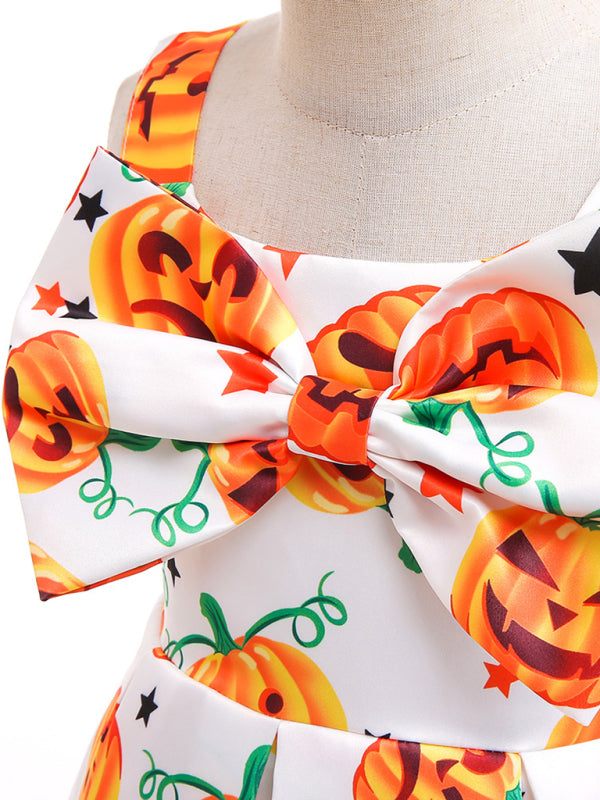 Blue Zone Planet | Halloween children's clothing, girls cosplay witch pumpkin performance dress princess dress kakaclo