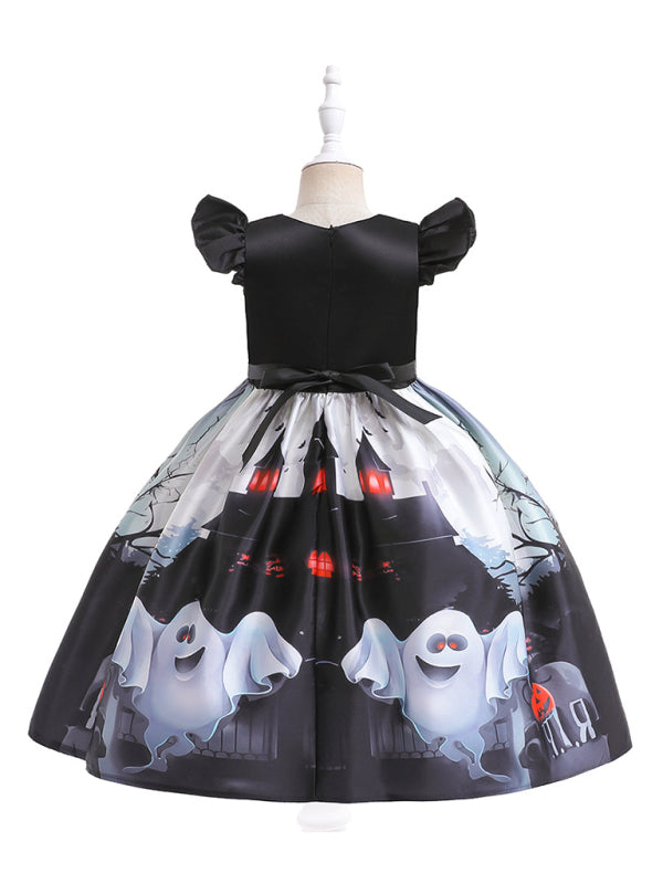 Blue Zone Planet | Halloween children's clothing, girls cosplay witch pumpkin performance dress princess dress kakaclo