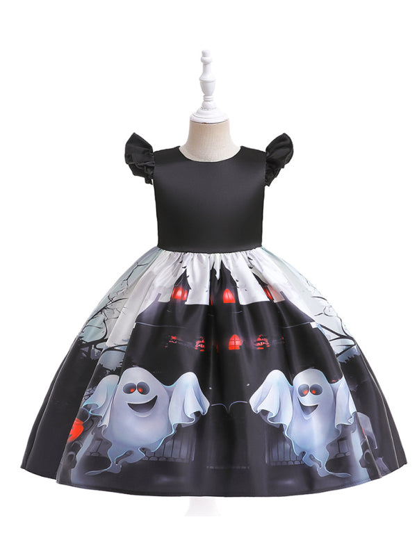 Blue Zone Planet | Halloween children's clothing, girls cosplay witch pumpkin performance dress princess dress kakaclo