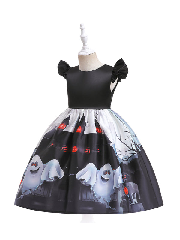 Blue Zone Planet | Halloween children's clothing, girls cosplay witch pumpkin performance dress princess dress kakaclo