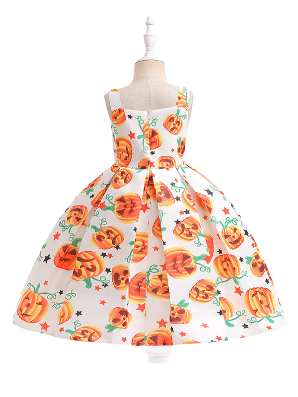 Blue Zone Planet | Halloween children's clothing, girls cosplay witch pumpkin performance dress princess dress kakaclo