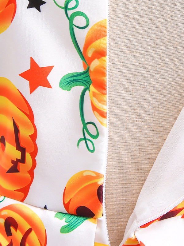 Blue Zone Planet | Halloween children's clothing, girls cosplay witch pumpkin performance dress princess dress kakaclo