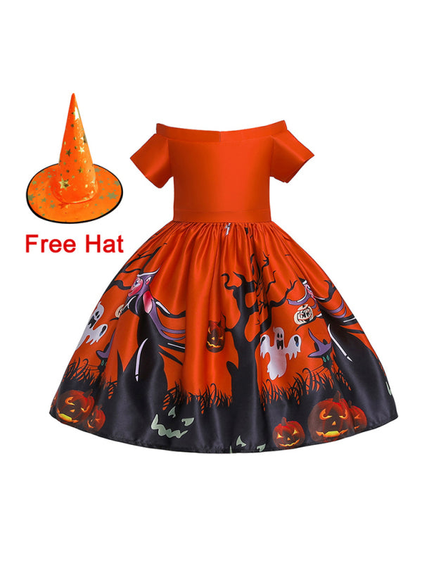 Blue Zone Planet |  Halloween dressHalloween witch cosplay cosplay dress cartoon children's print dress kakaclo