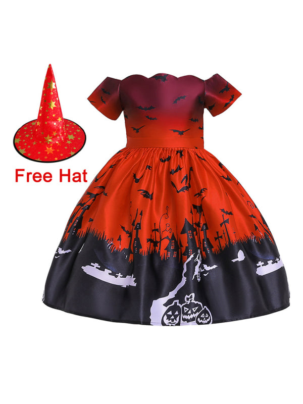 Blue Zone Planet |  Halloween dressHalloween witch cosplay cosplay dress cartoon children's print dress kakaclo