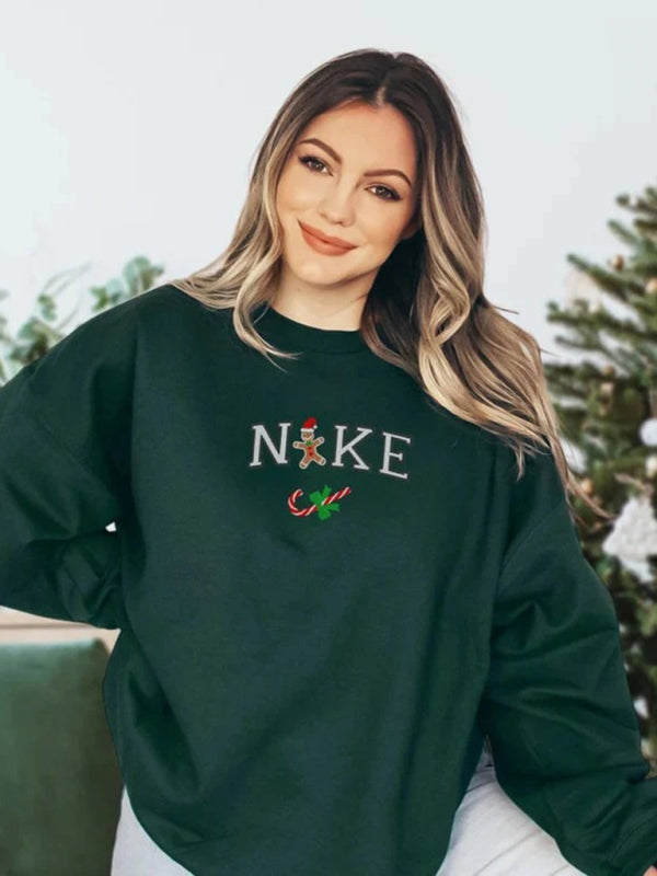 Christmas clothing women's Christmas tree print sweatshirt BLUE ZONE PLANET