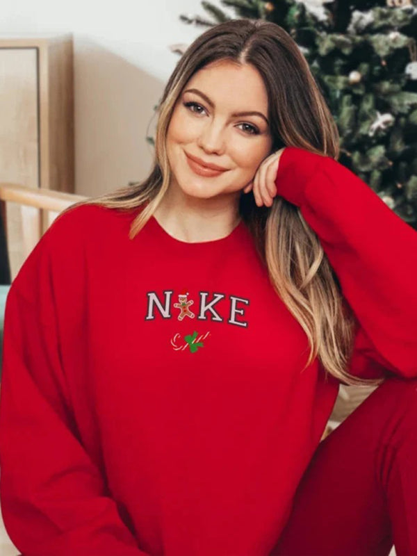 Christmas clothing women's Christmas tree print sweatshirt BLUE ZONE PLANET