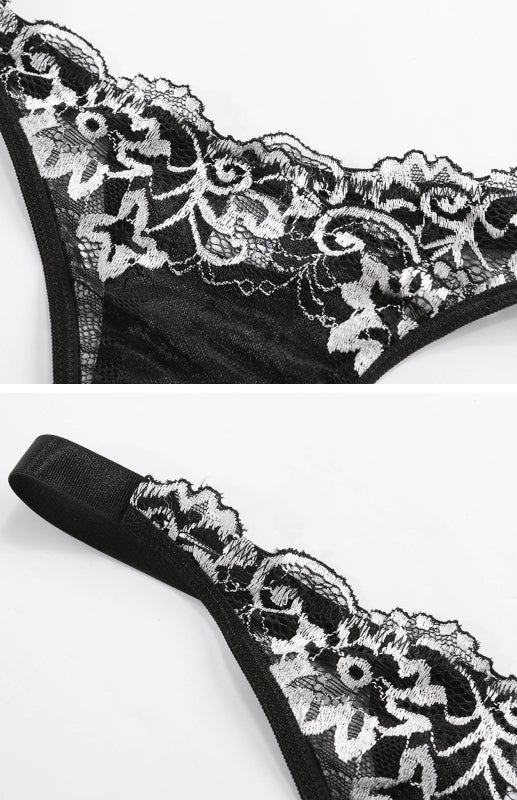 Blue Zone Planet | Women's Sexy Breathable Lace Lingerie Set kakaclo