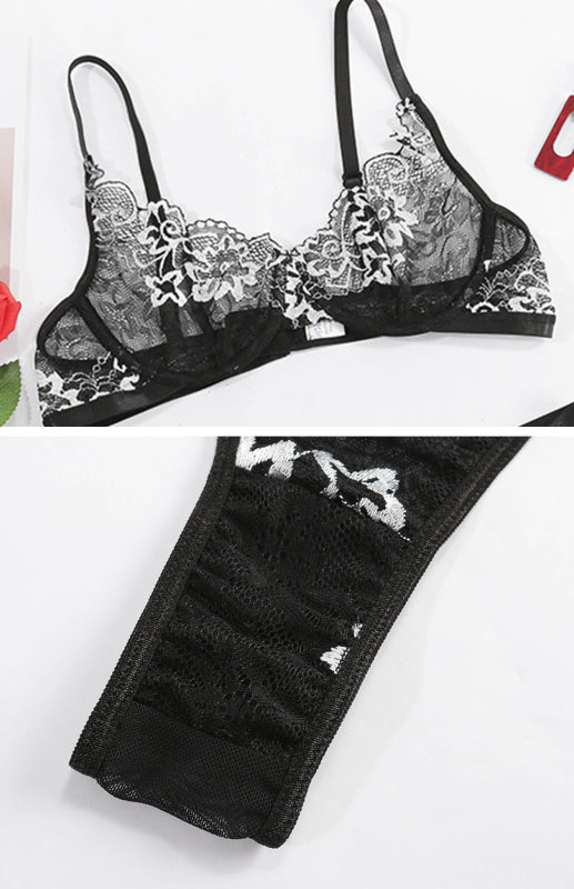 Blue Zone Planet | Women's Sexy Breathable Lace Lingerie Set kakaclo